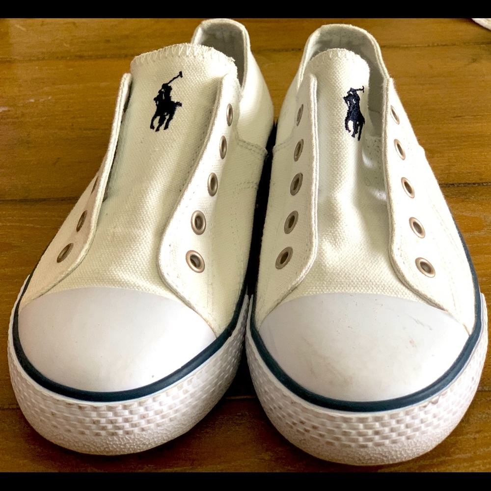 Ralph Lauren Blue and White Canvas Sneakers size 3